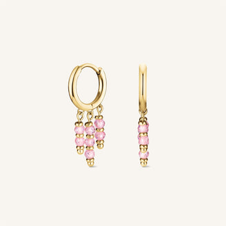 Hängende Perlen Hoops Pink leftcolumn