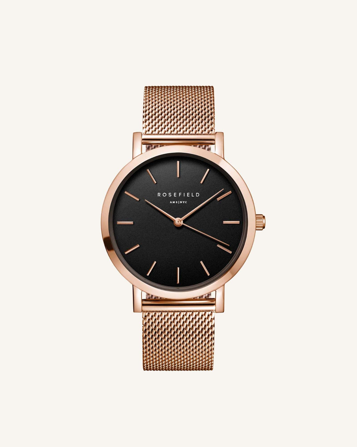 Mercer Schwarz Roségold Mesh leftcolumn