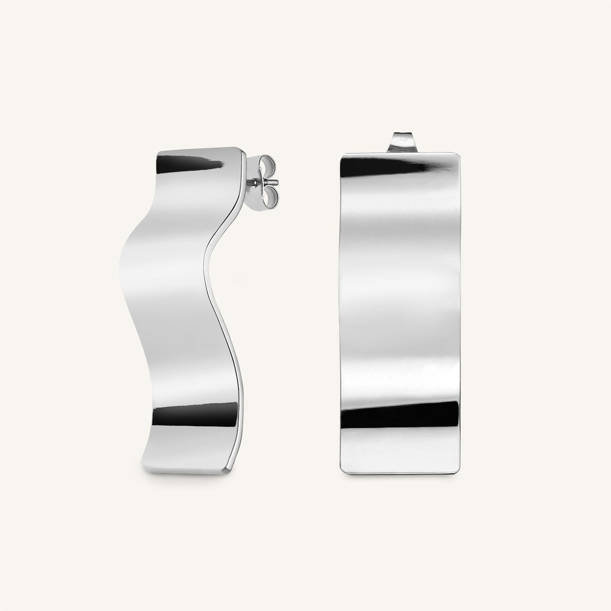 Wave Charm Ohrring Silber leftcolumn