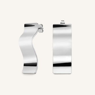 Wave Charm Ohrring Silber leftcolumn