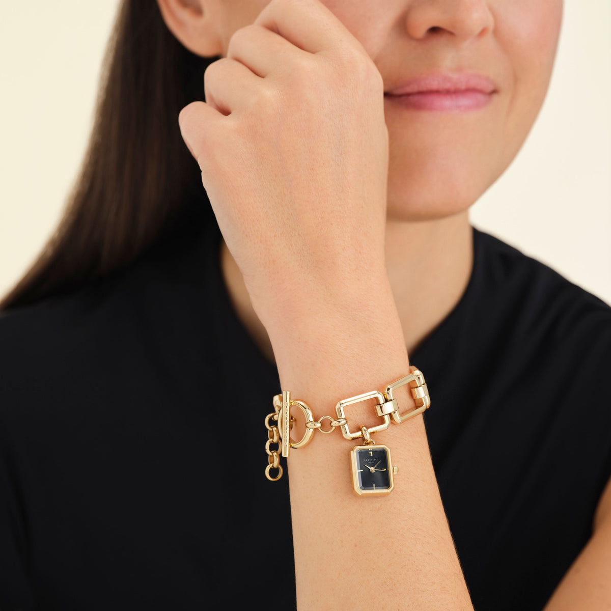 Octagon Chain Gold Schwarz Leftcolumn