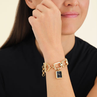 Octagon Chain Gold Schwarz Leftcolumn