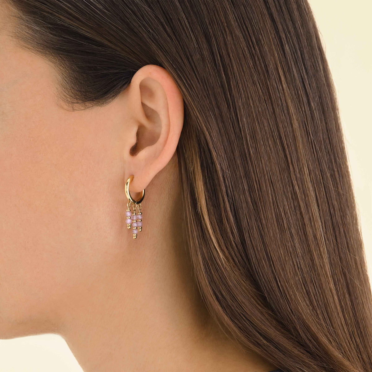 Hängende Perlen Hoops Pink leftcolumn