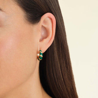 Croissant Creolen Smaragdgrün leftcolumn