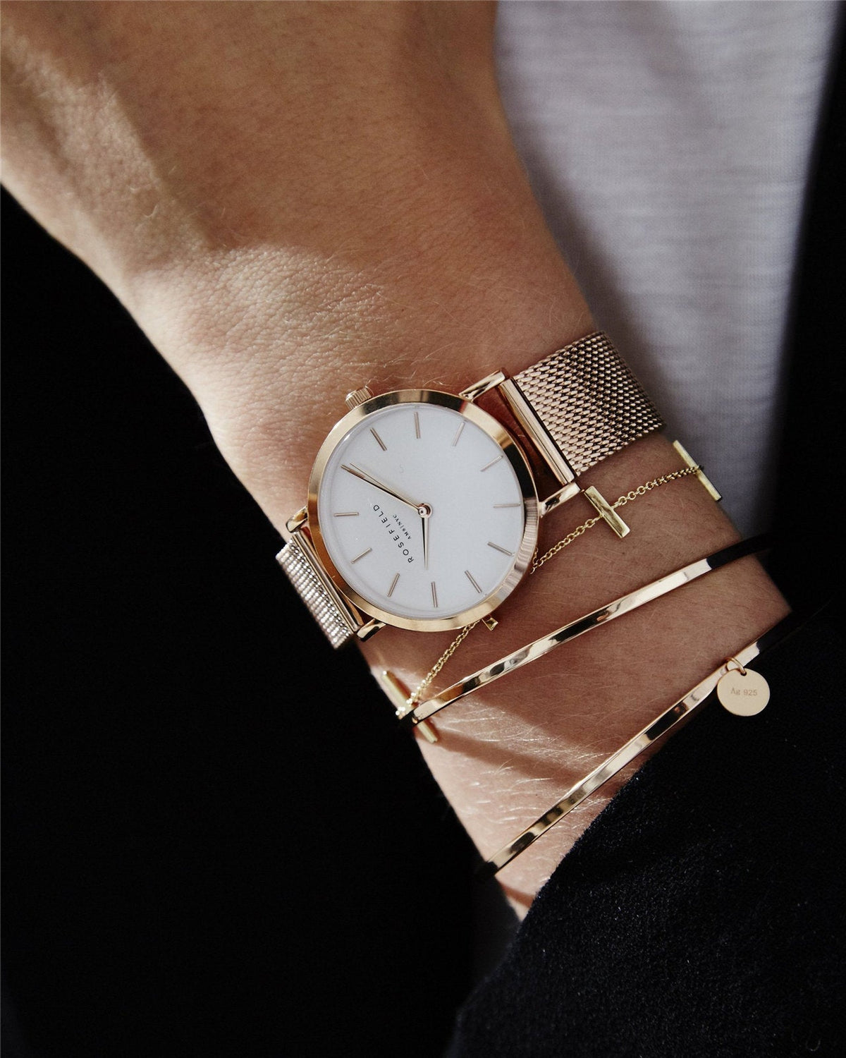 Tribeca Weiß Roségold Mesh leftcolumn