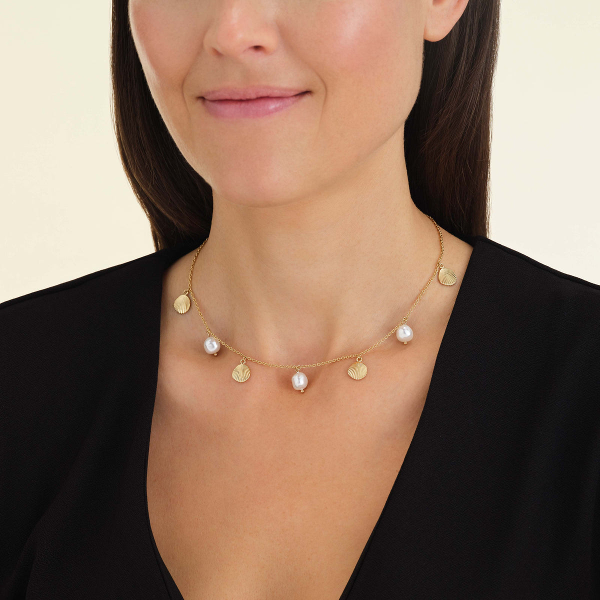 Multi Muschel- & Perlenkette JMSPNG-J161,leftcolumn,