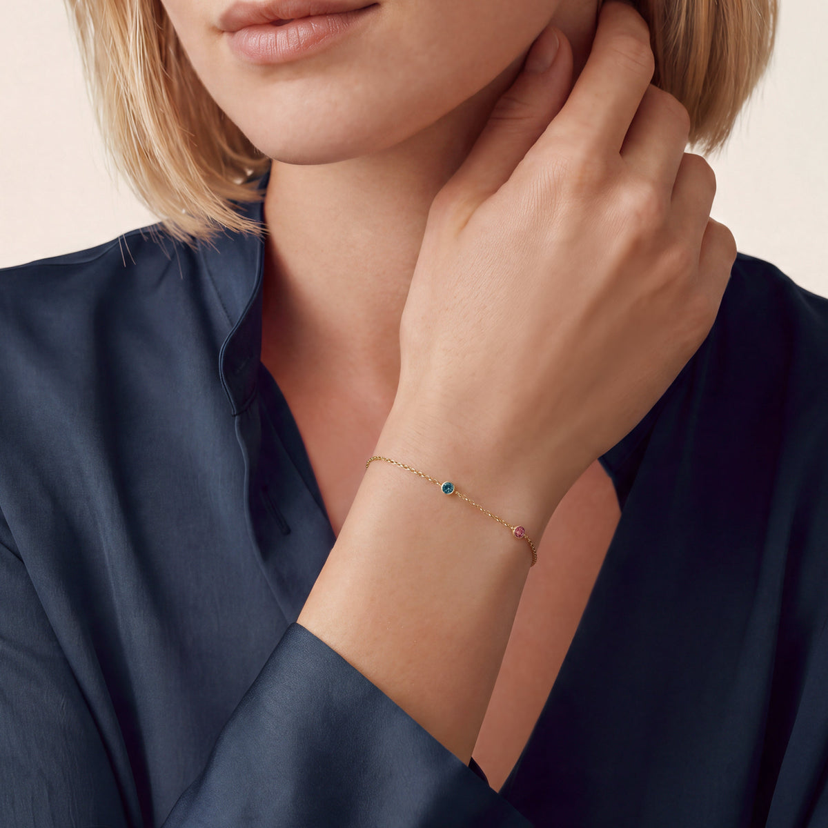 Armband 2 Geburtsstein B-Gold-2,leftcolumn