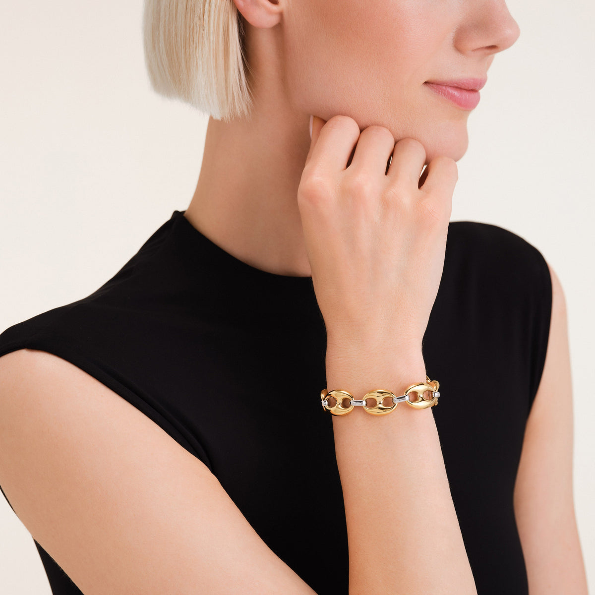 Zweifarbiges Kaffeebohnen-Armband leftcolumn