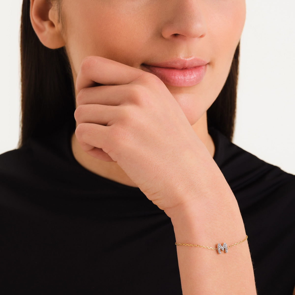 Kristall buchstabe M Armband leftcolumn