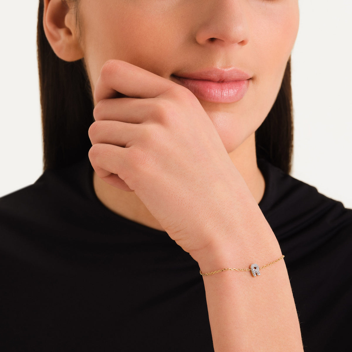 Kristall buchstabe R Armband leftcolumn