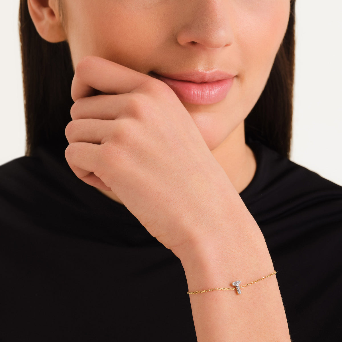 Kristall buchstabe T Armband leftcolumn