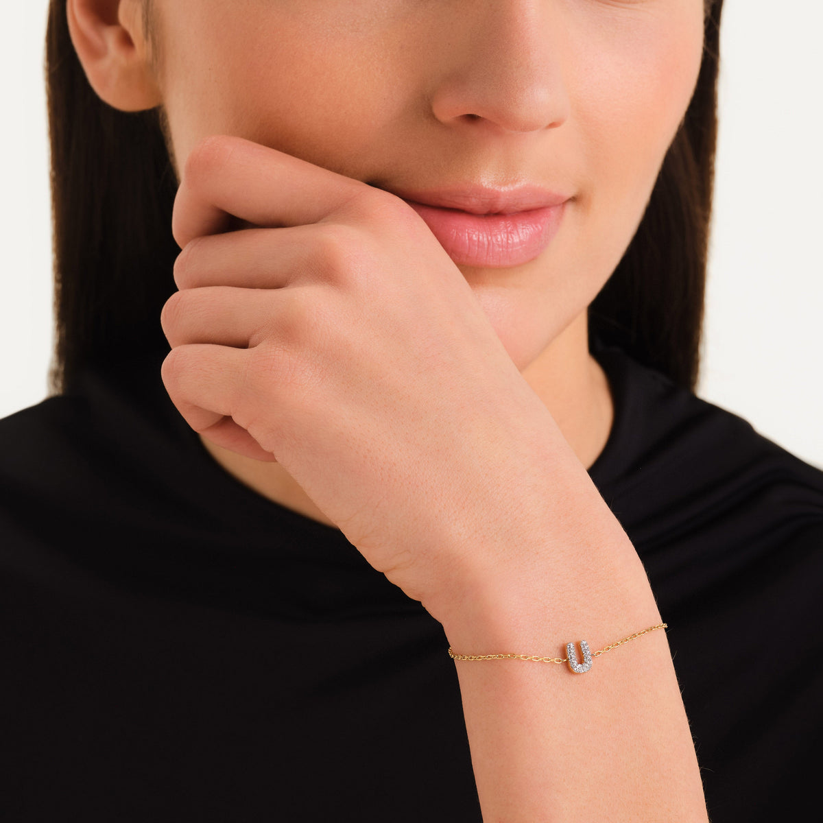 Kristall buchstabe U Armband leftcolumn