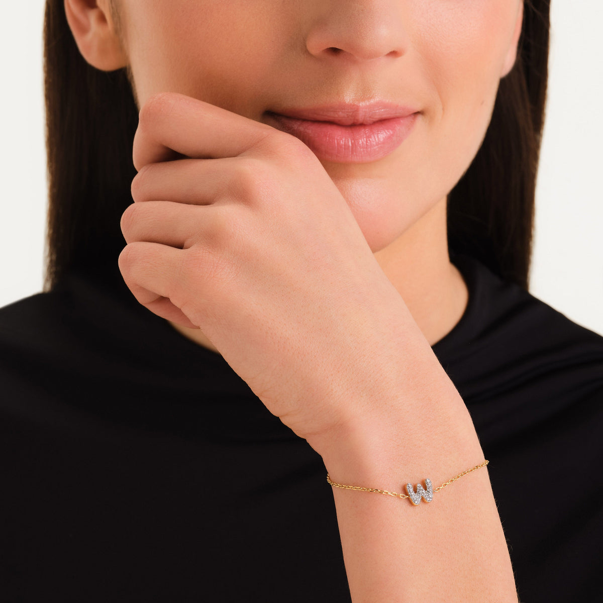 Kristall buchstabe W Armband leftcolumn