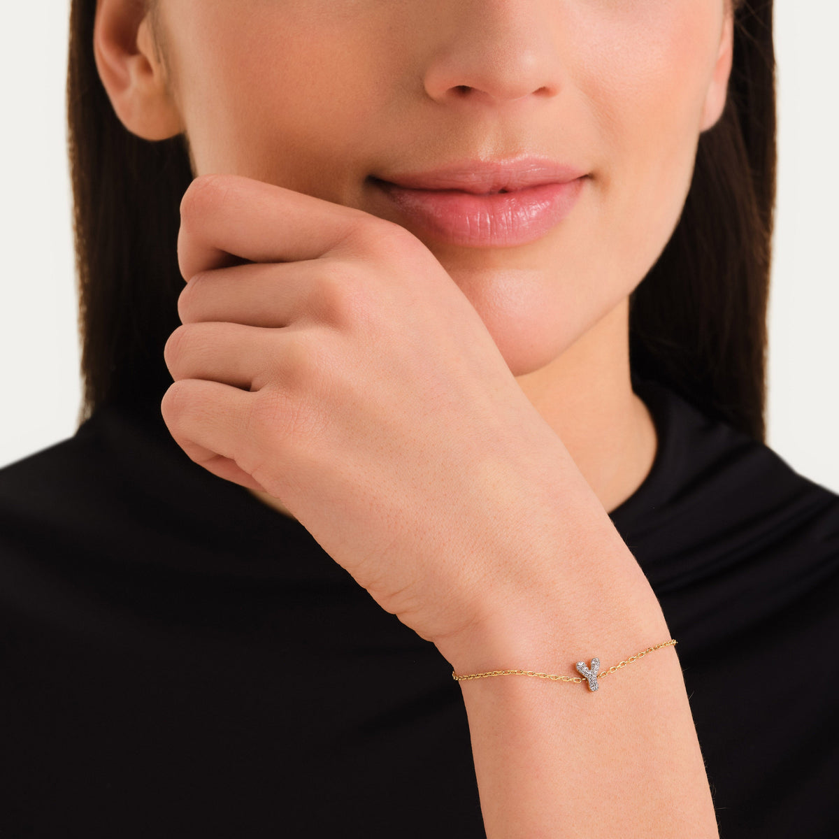 Kristall buchstabe Y Armband leftcolumn