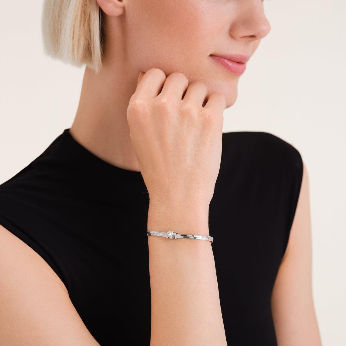 Snake Herz Armband Silber JBSWS-J1011,leftcolumn
