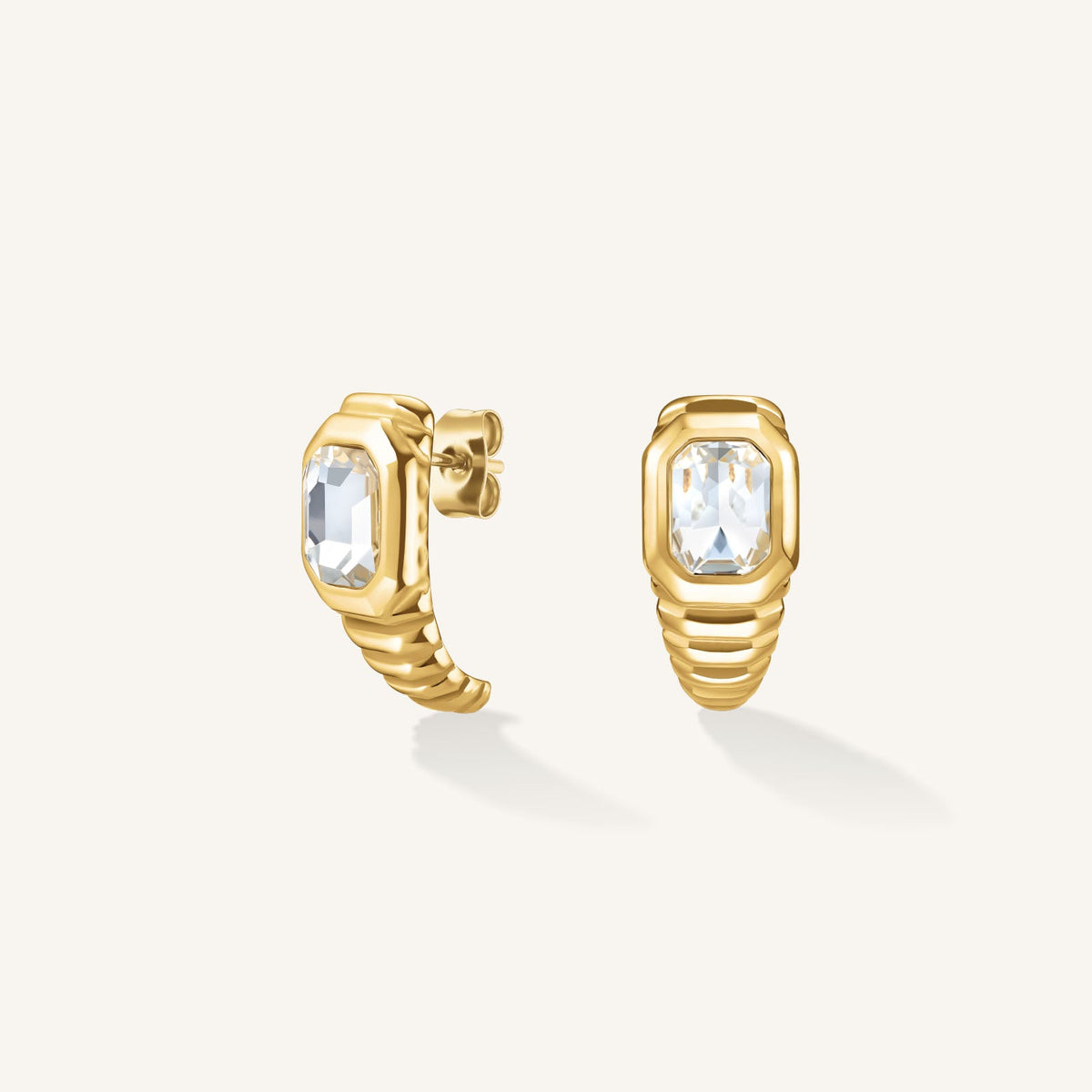 Geriffelte Octagon Ohrstecker leftcolumn