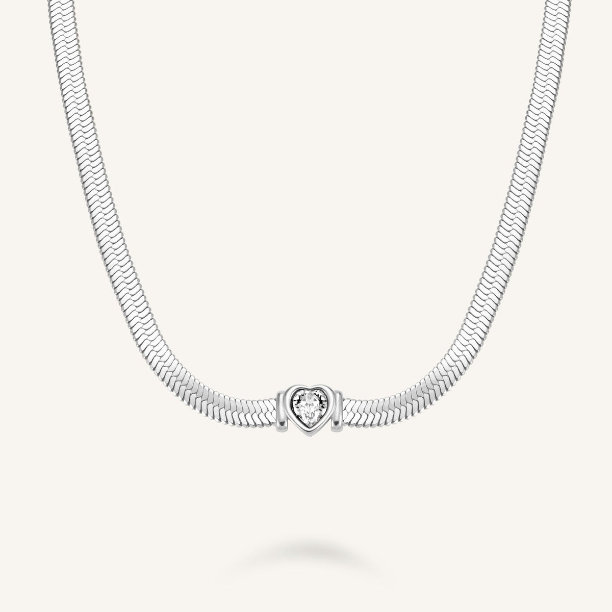 Snake Herz Choker Silber JNSWS-J1003,leftcolumn