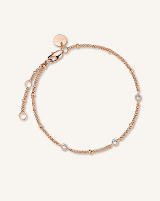 Bracelet Triple Crystals Dotted Chain leftcolumn